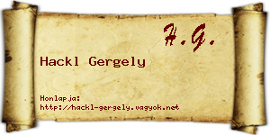 Hackl Gergely névjegykártya